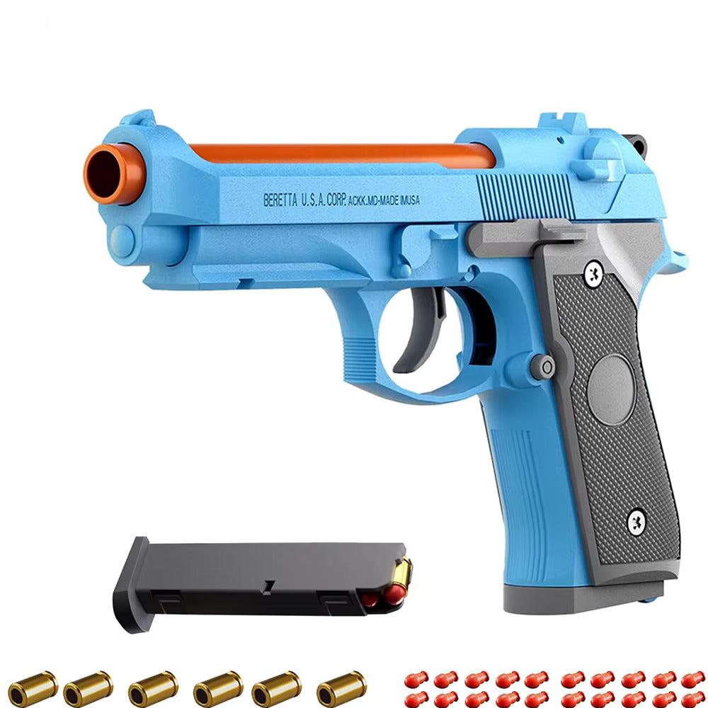 Soft Bullet Toy Gun with Shell Ejection - Safe Foam Blaster Pistol for Kids, Indoor & Outdoor Play