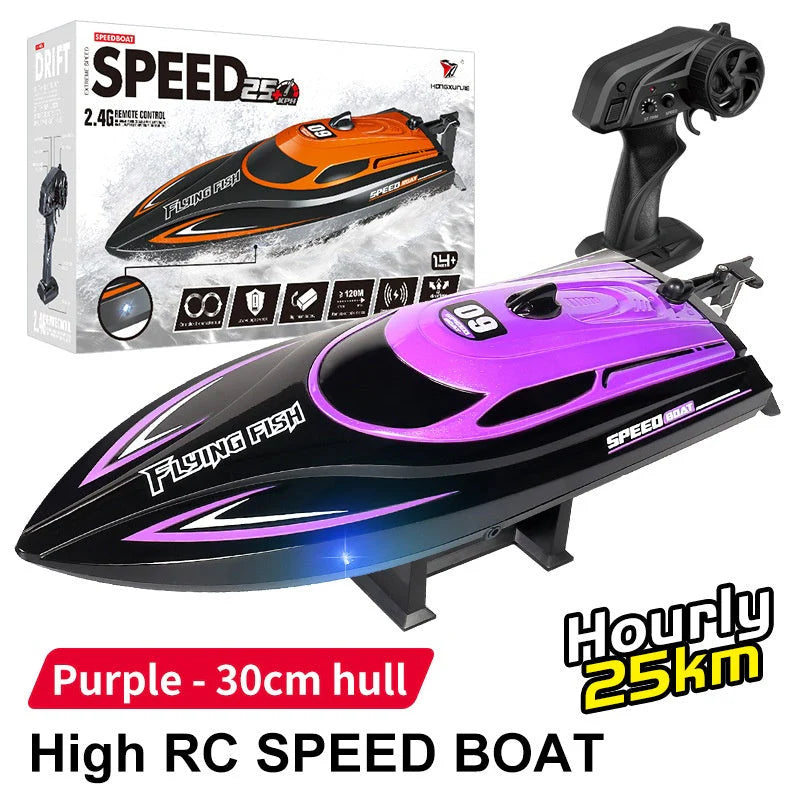 RC Boat with 2 Rechargeable Battery, 20+ MPH Fast Remote Control Boat for Pools and Lakes, 2.4G RC Boats Pool Toys for Adults and Kid