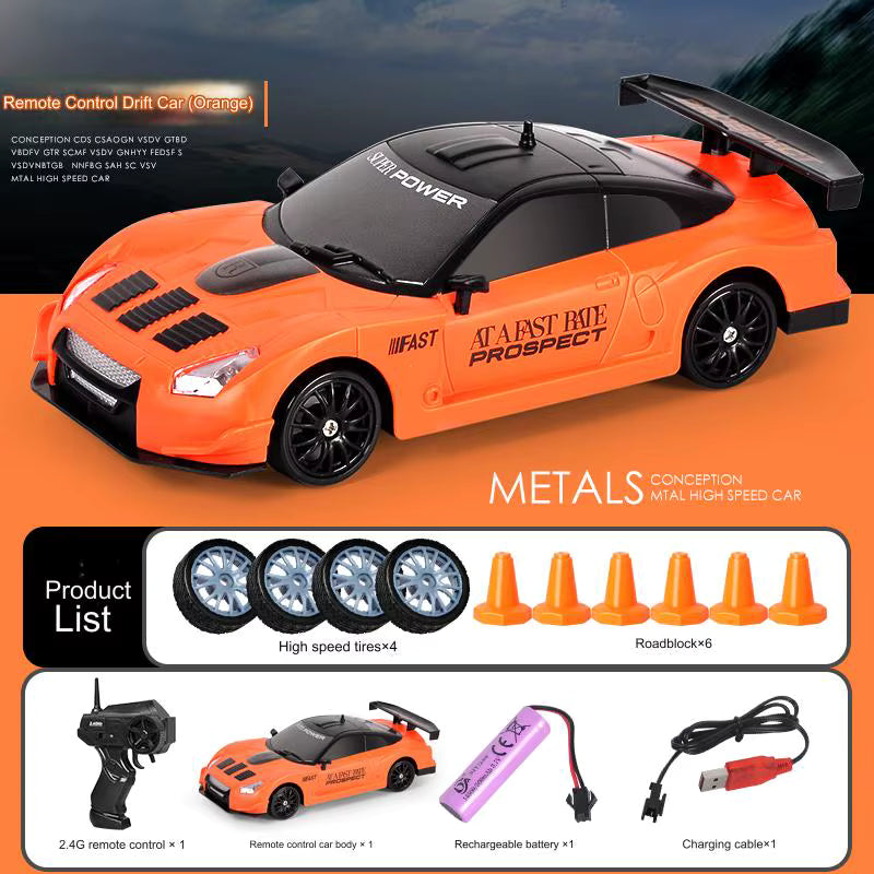 1:24 Scale 2.4G 4WD RC Drift Car – Electric, App-Controlled, Remote Sport Racing Vehicle with LED Lights