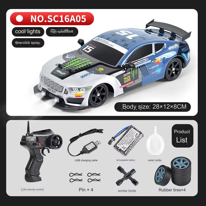 1:16 Scale 2.4G 4WD RC Drift Car – High-Speed Electric, App-Controlled, LED Light, Brushless Motor