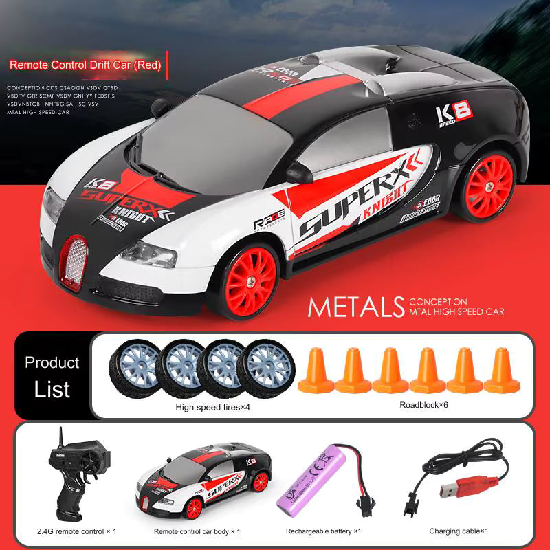 1:24 Scale 2.4G 4WD RC Drift Car – Electric, App-Controlled, Remote Sport Racing Vehicle with LED Lights