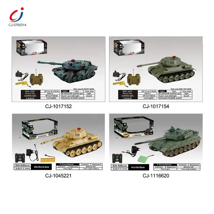 1:18 Scale Battle Shooting Remote Control Model Toy - Military RC Tank