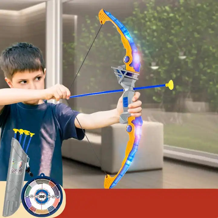 Kids Sport Shooting Set | LED Light Up Archery Toy | Bow and Arrow Game Toy