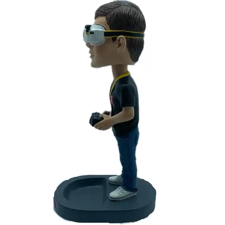 Interesting Decoration Ornaments - Resin Playing VR Game Bobble Head Statue