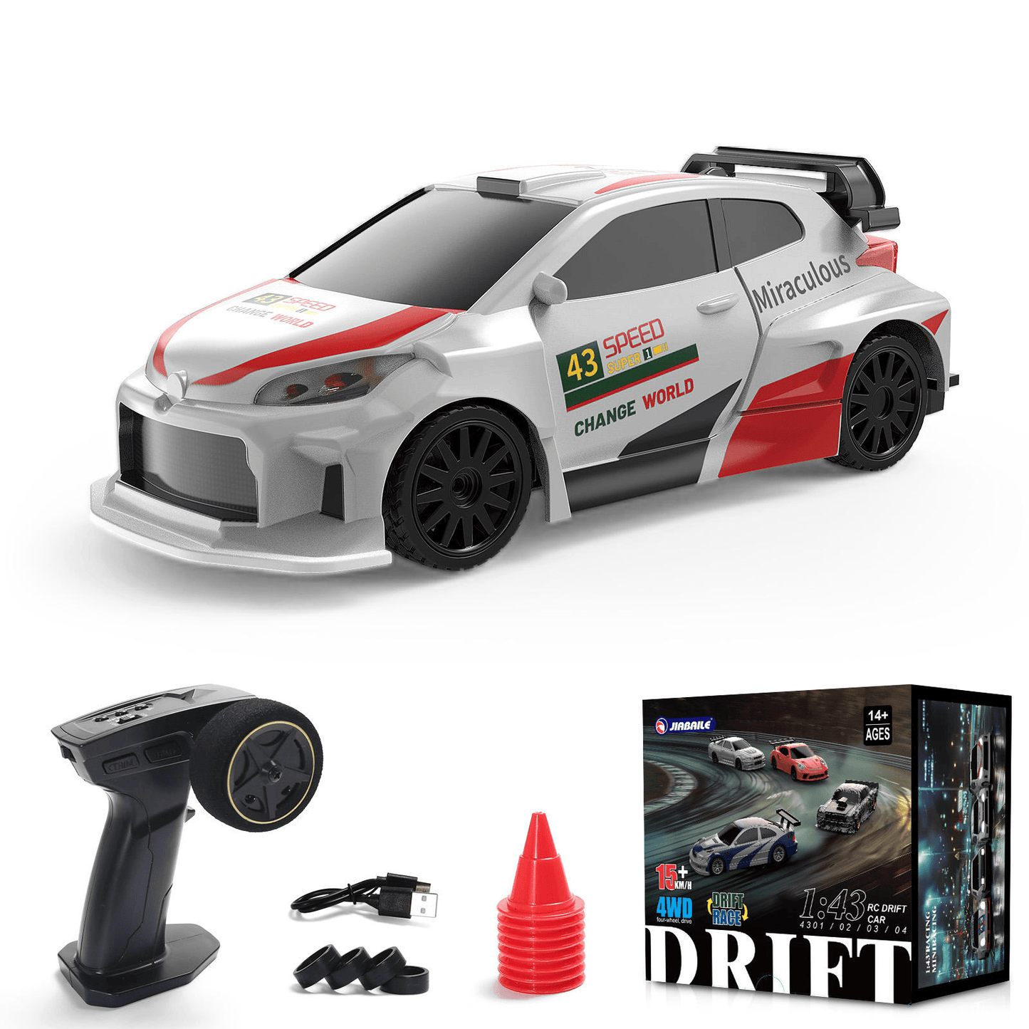Toys 1/43 2.4GHz 4WD RC Drift Car High Speed Radio Control Mini RC Car with Gyro