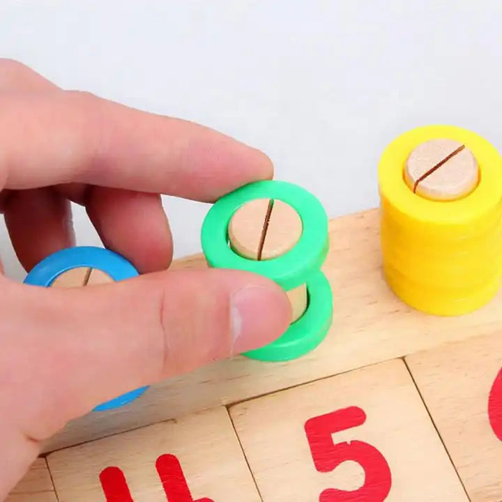 Montessori Kids Matching Board Educational Toy | Number Recognition Wooden Activity for Kids 3+