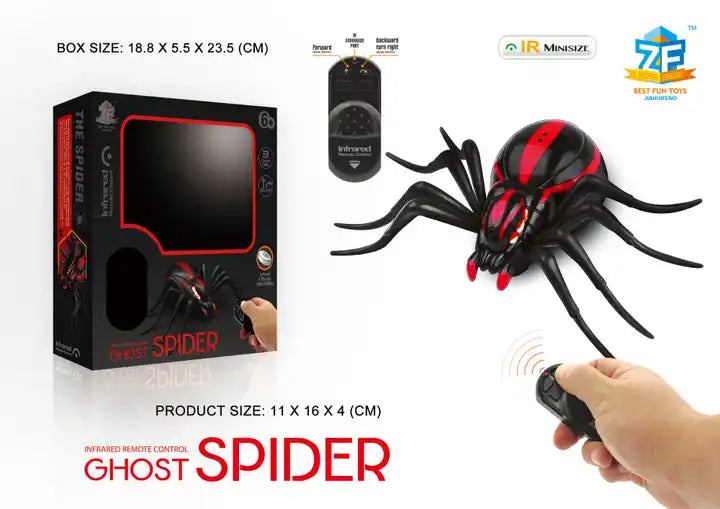 Kids High-Tech RC Spider Robot Toy - Infrared-Controlled Intelligent Black Spider Robot