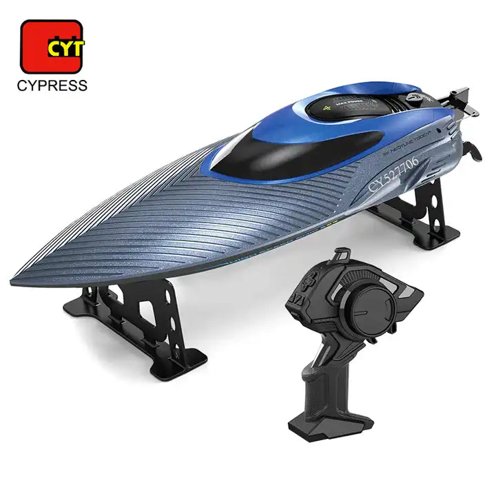 2.4GHz Fast RC Boat with LED Light - High-Speed Remote Control Racing Boat for Pools and Lakes