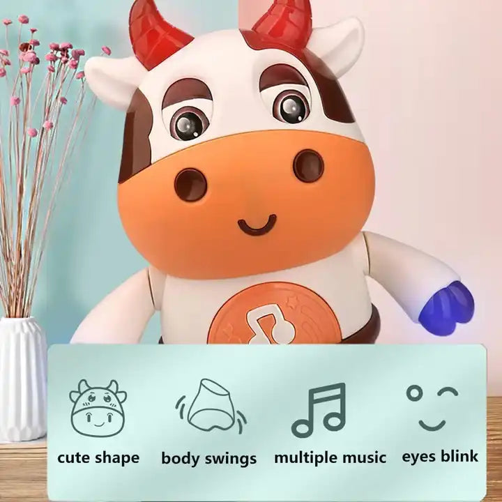 2023 Hot Sales Electric Educational Baby Cow Musical Toy | Dancing Cow with Music and Light for Kids