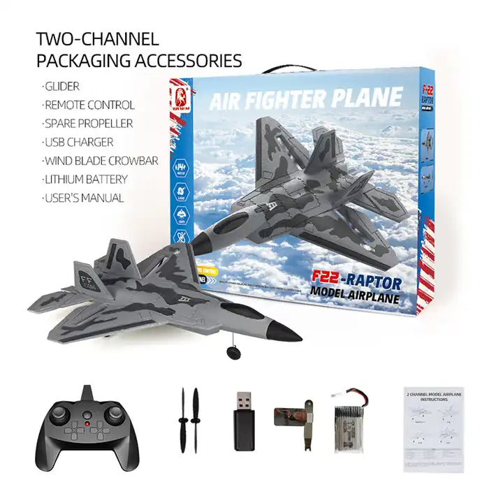 F22 Fighter 2.4G Glider Remote Aircraft Model Airplane - Hobby Grade RC Plane