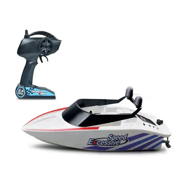 2.4GHz High-Speed 8-10km/h RC Speed Boat - Off-Water Conductive RC Toy for Kids and Teens