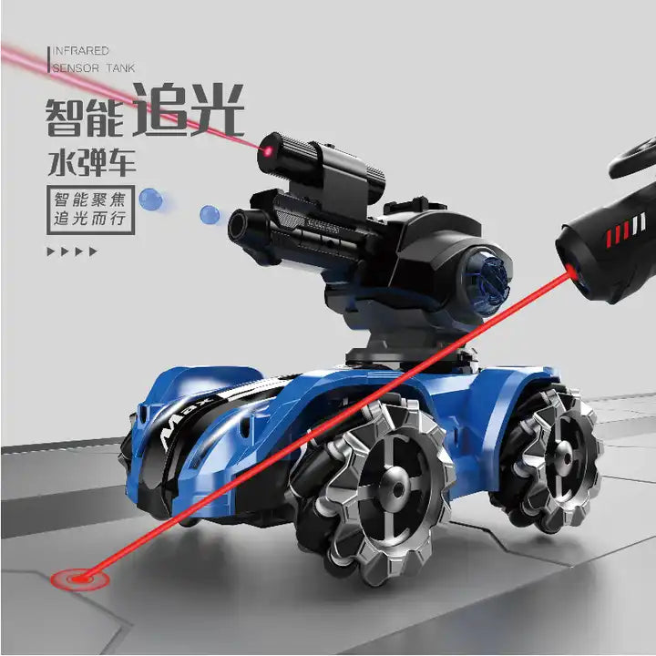 Laser Chaser 3-in-1 Gesture Sensor Hand Control Shoot Bubble Music Light Driving RC Drift Tank Toy