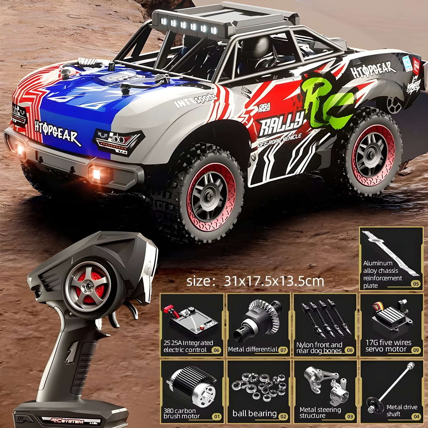 SCY 18103 1/16 RC Car 4WD Brushless Electric Racing Short Course Truck - 2.4G Remote Control