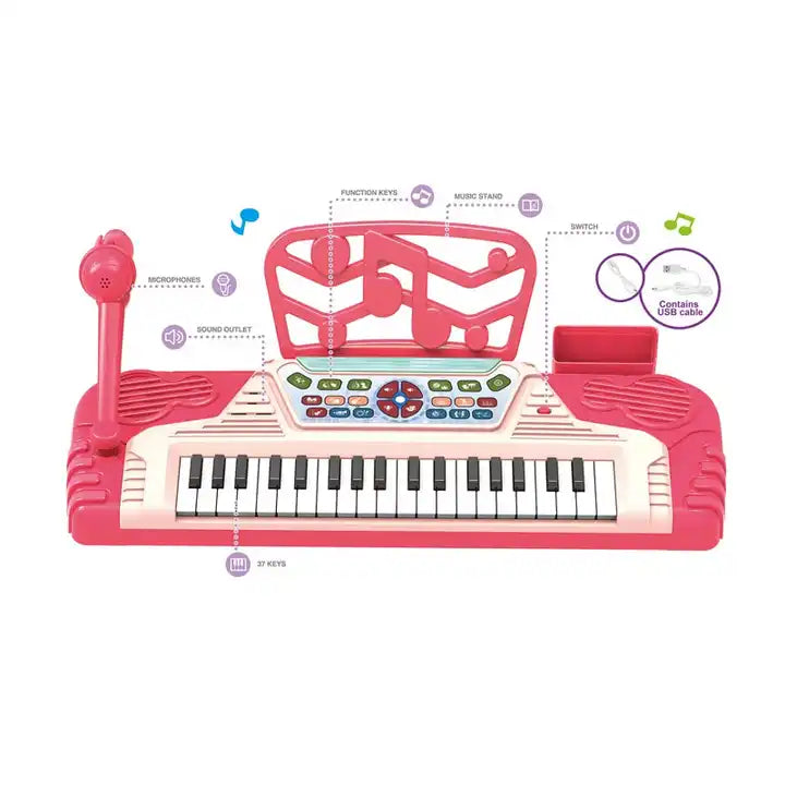 Multi-Function 37 Keys Keyboard – Electronic Piano Musical Instrument Toy for Children