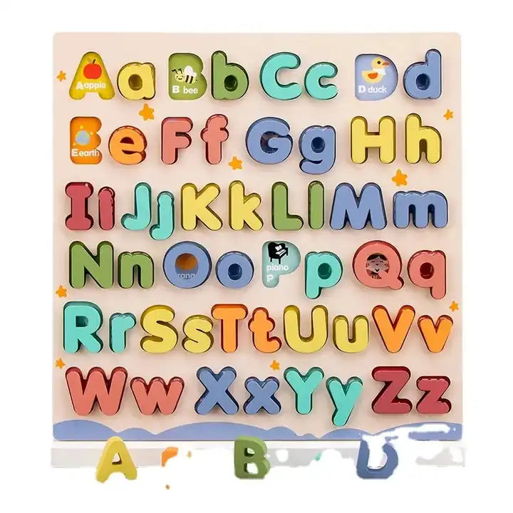 Wooden Letter Puzzles ABC Puzzle Board | Educational Toy for Toddlers Ages 3-5 | Preschool Learning Spielzeug