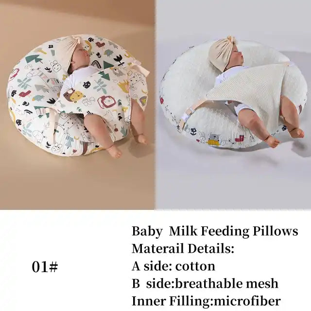 Cotton Baby Anti-Spitting Inclined Pillow - Newborn Breastfeeding Anti-Overflow Milk Feeding Pillow