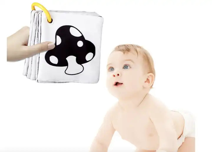 New Visual Cloth Book for Babies – Black and White Cognitive Cards, Detachable Educational Toys for Early Learning