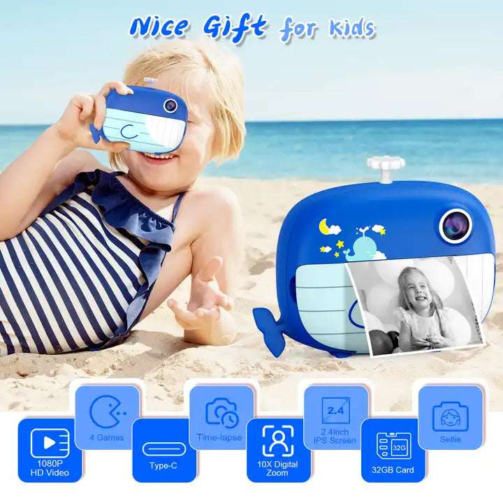 Digital Print Camera for Kids ? 2.4 Inch LCD Toy Camera with Instant Print for Children (Girls & Boys)