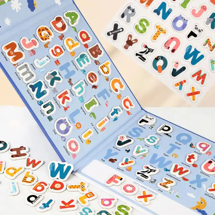 Magnetic Book of 26 Words – Smart Educational Learning Cards for Early Childhood Development, Baby Learning Book