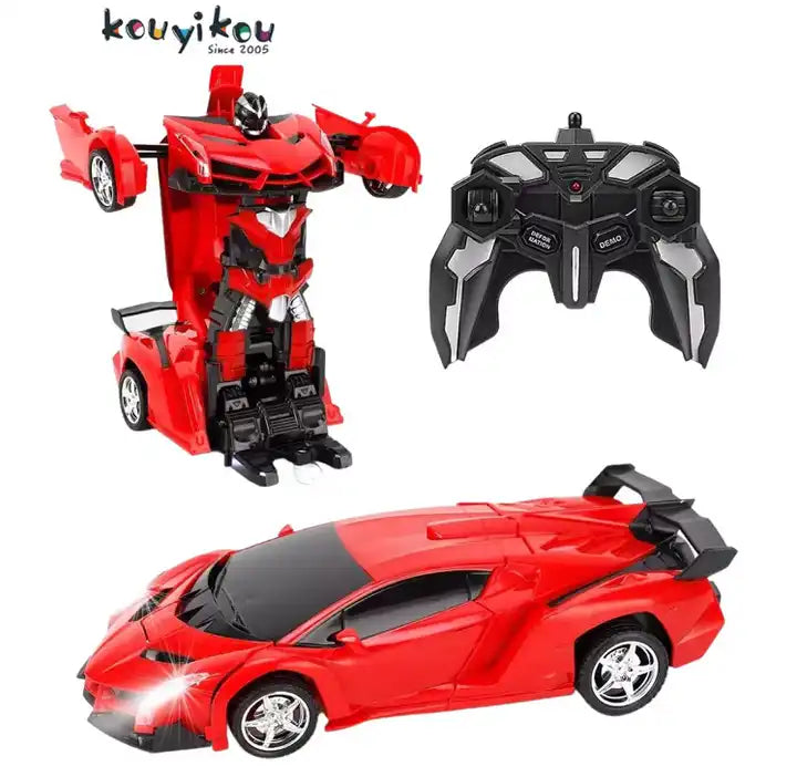 Kouyikou 2.4G Remote Control Deformation Car | Transforming Electric Car with Lights - Radio Control Toy