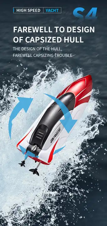 RC Boat Toys - 2.4GHz Outdoor High-Speed Racing Electric Waterproof Speedboat