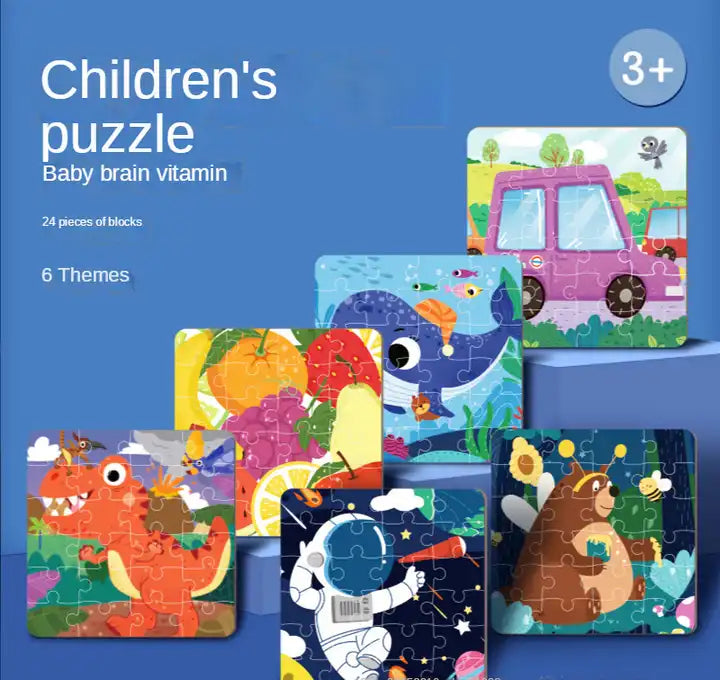 12-Piece Wooden Animal Jigsaw Puzzle Toy for Kids Early Education Fun & Learning