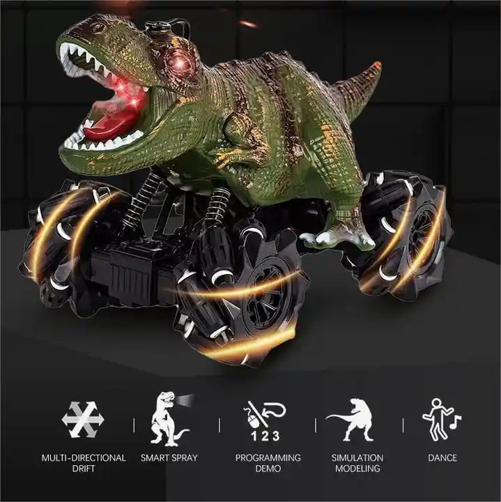 2.4G Remote Control Dinosaur Stunt Car - 360-Degree Electronic Spray Toy