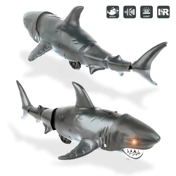 2.4G Radio Control Electric Spray Shark Toy - Realistic Swimming RC Animal for Children