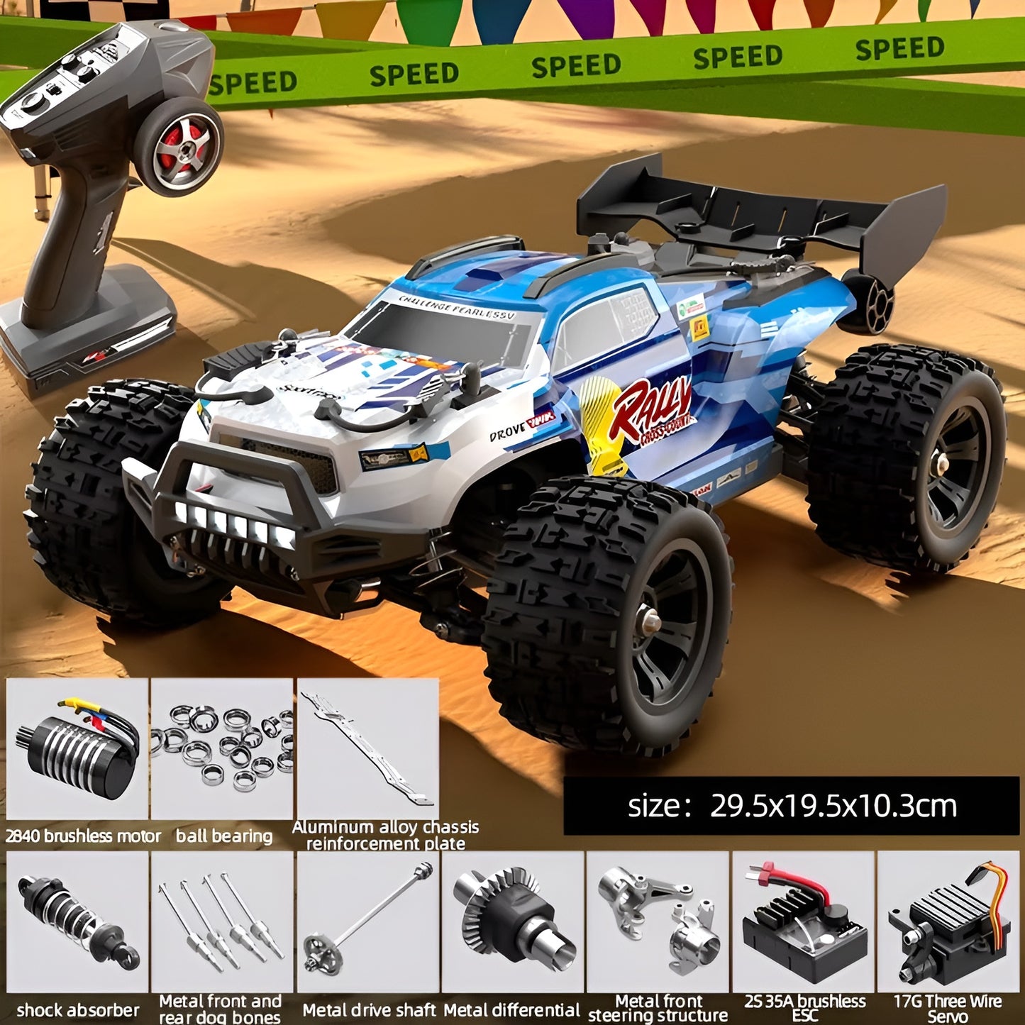 SCY 18101 1/18 Scale 4WD Brushless RC Crawler Car - 2.4G Remote Control Off-Road Vehicle