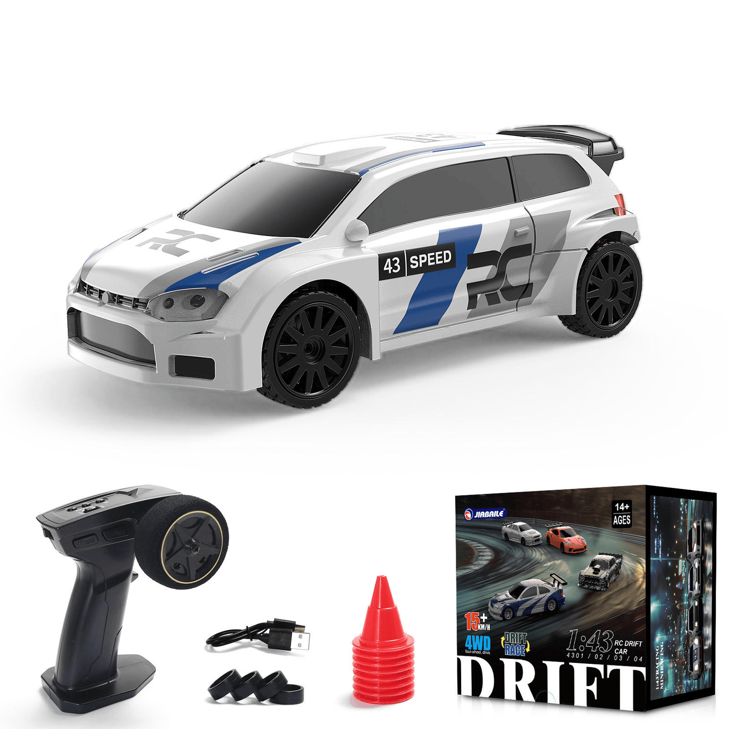 Toys 1/43 2.4GHz 4WD RC Drift Car High Speed Radio Control Mini RC Car with Gyro