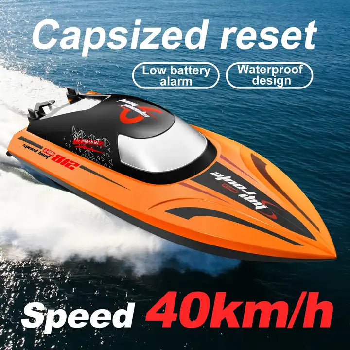 40km/h High-Speed RC Boat Ship Yacht Toy - 2.4G 4CH Remote Control Water Cooling Jet Speedboat for Pools and Lakes