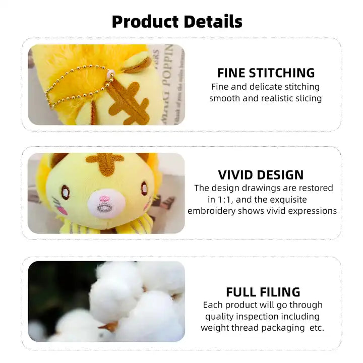 Stuffed Animal Plush Toy Keychain | High Quality Bag Pendant Gift for Girls