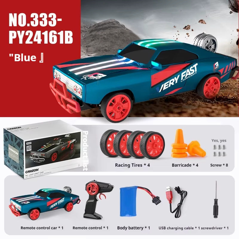 1/18 Scale Radio Control Drift Car with 2.4G Remote Control - RC Toy Car for Kids