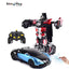 Kouyikou 2.4G Remote Control Deformation Car | Transforming Electric Car with Lights - Radio Control Toy