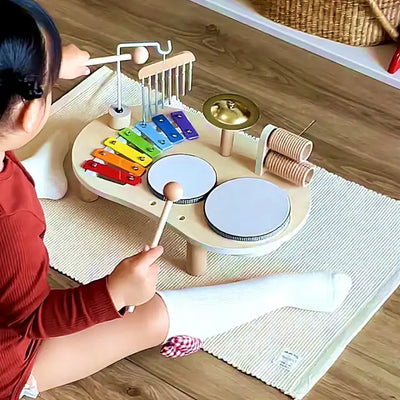 Wooden Multi-functional Musical Instrument Toys | Montessori Early Learning Educational Toys for Children | Creative Playset