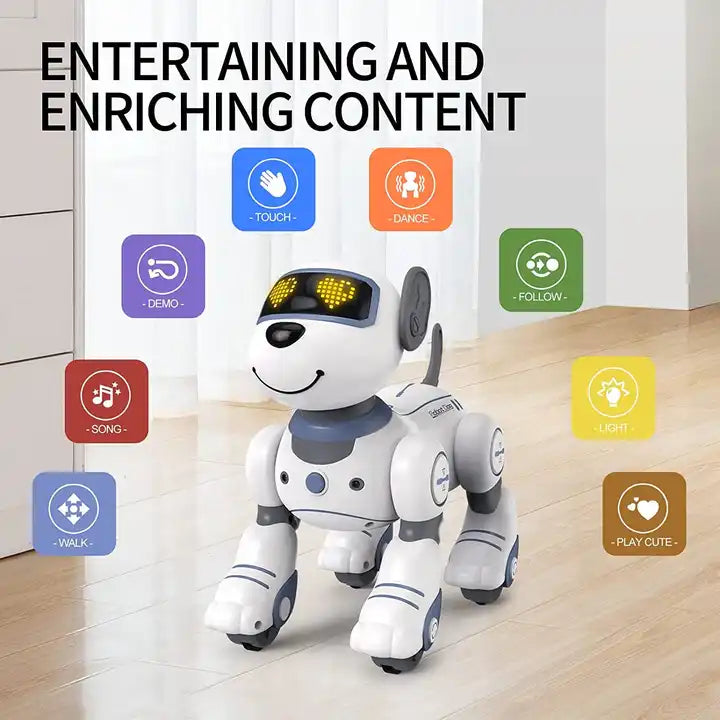 RC Robot Dog Toy - Mini Stunt Dog with Dancing, Walking, and Touch Function for Kids and Adults Ages 6+