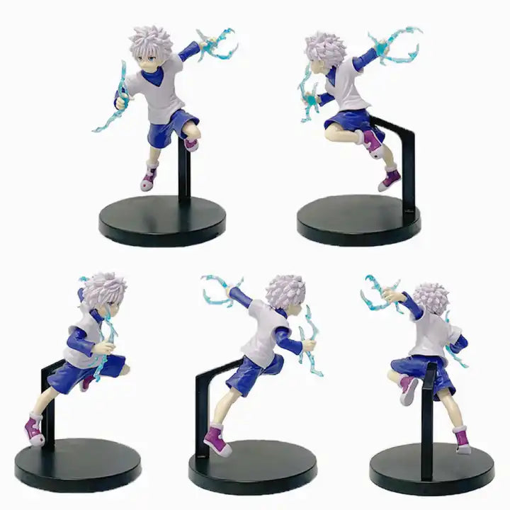 Hunter x Hunter Action Figures Set - 6 Models of Kurapika, Hisoka, Gon, Killua, Illumi, and Chrollo PVC Statues Toy Ornaments