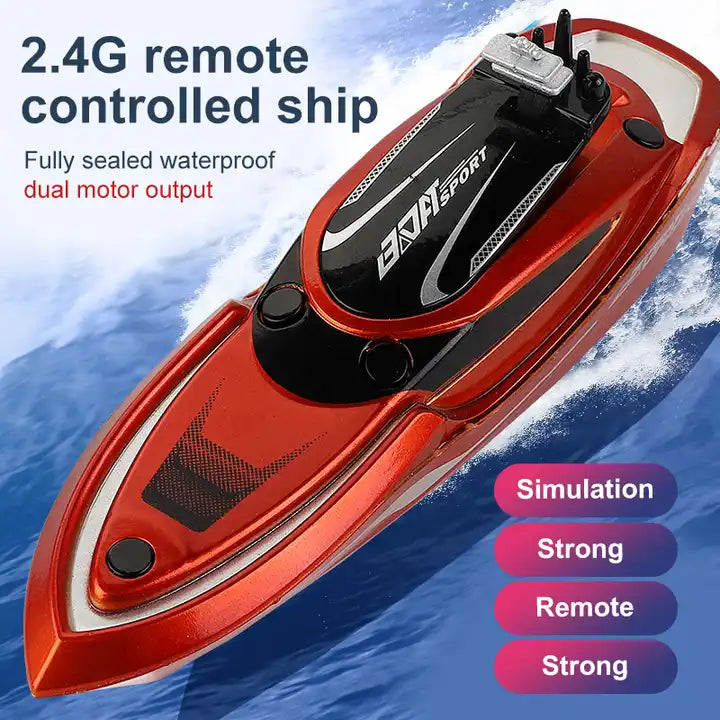 2.4GHz 4-Channel High-Speed RC Racing Boat – Remote Control Yacht Model Toy for Pools and Lakes