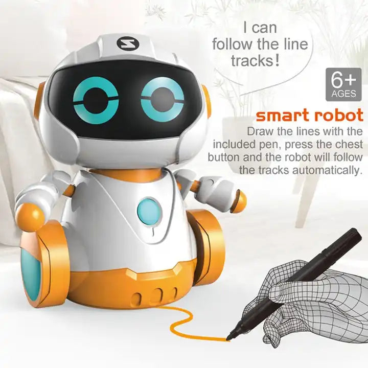 Smart Mini Robot Toy - Intelligent Line Following Tracking Robot for Kids