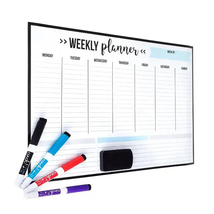 Dry Erase White Board Weekly Planner Magnetic Family Kids Reward Chore Star Chart for Fridge Refrigerator