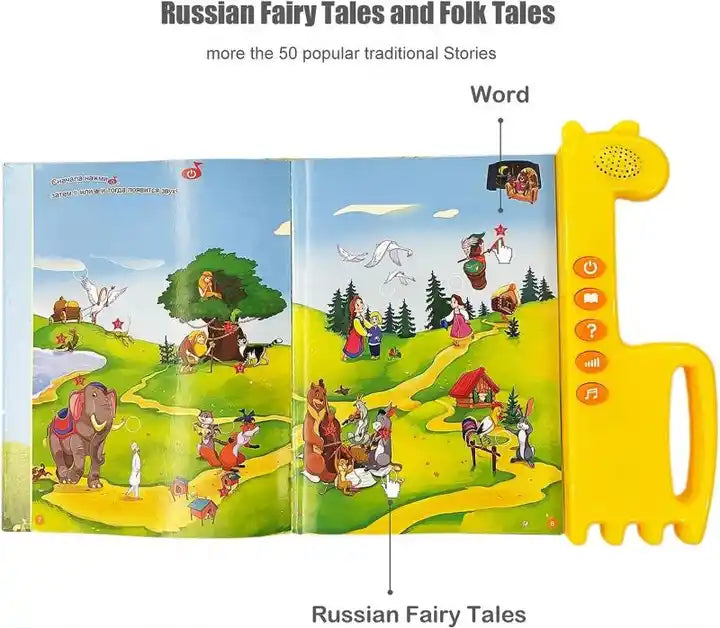 Russian Fairy Tales Musical Educational Alphabet Toy for Kids | Interactive Learning Book Device