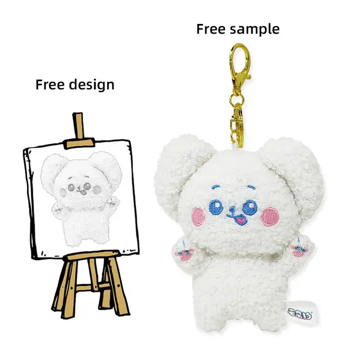 Children's Cartoon Anime Plush Dolls Keychain | Logo Cute Plush Pendant Toys