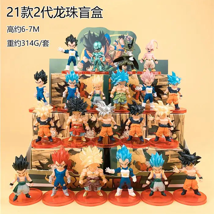 Blind Box 5-11CM Dragon Son Goku Gohan Vegeta Super Saiyan Cartoon Blind Box Anime PVC Figure Toy Set Trendy Play