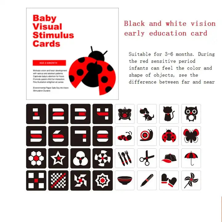 Black White Flash Cards - High Contrast Learning Flashcards