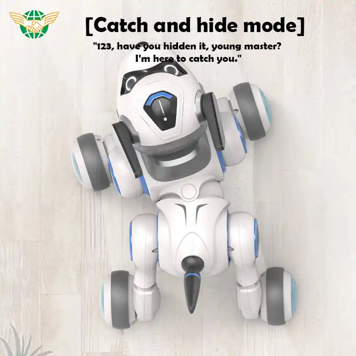 Interactive Intelligent Electronic Pet Dog Robot Toy - Multifunctional RC Puppy with Light and Sound for Kids