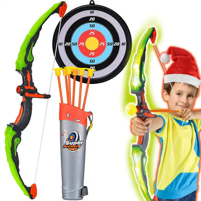 Bow and Arrow Archery Kids Set with LED Light Up | Includes 6 Suction Cup Arrows | Indoor & Outdoor Toy for Boys & Girls