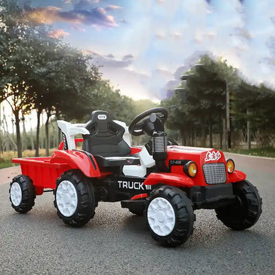 12V Kids Ride-On Truck - Remote Control Six-Wheel Mini Tractor for Outdoor Fun