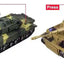 2.4G Remote Control Military Combat Tank with Headlights, Sounds, and 360° Rotation - Kids' Battle Toy Set