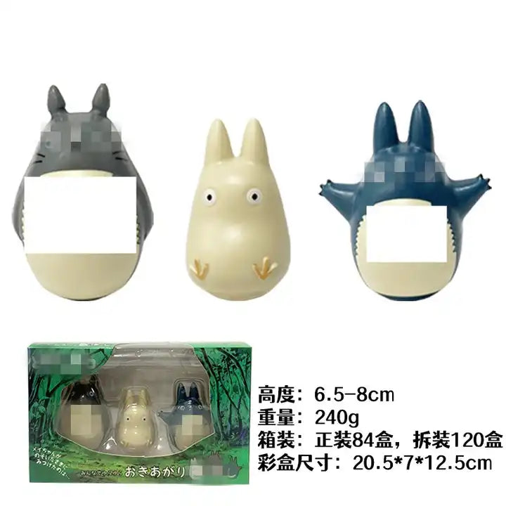 3PCS 6PCS Manga Tumbler Statues Figurine - Totoro, No Face Man, Spirited Away Collection Model Toy PVC Anime Figure