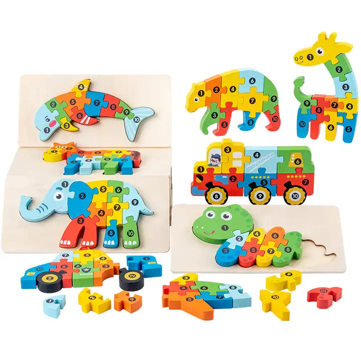 High-Quality Montessori 3D Wooden Animal Puzzle ? Fun Educational Puzzle for Kids